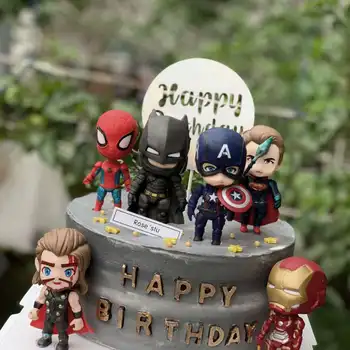 6ks/lot Dítě Laskavost Avengers Narozeninové Party Avengers Dort dekorace Plastové Spiderman Superhrdina Iron Man, Kapitán Amerika Dekor