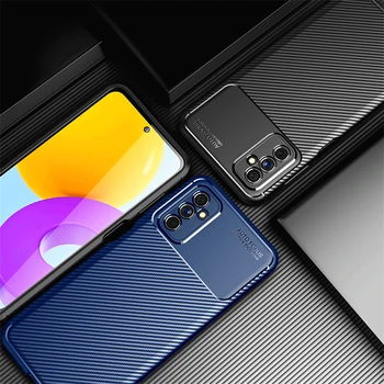 Pro Samsung Galaxy M52 5G Případě Uhlíkových Vláken Brnění Gumový Nárazník Kryt Pro Samsung Galaxy M52 5G Pouzdro pro Samsung Galaxy M52 5G