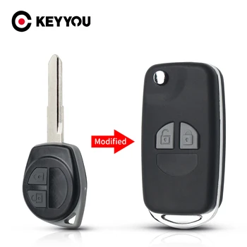 KEYYOU Pro Suzuki Swift Grage Vitara Alto 2 Tlačítka Flip Skládací Auto Klíč Případě Shell Upgrade Dálkového Klíč s tlačítkem pad