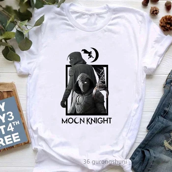Nový Roztomilý Moon Knight Tričko Marc Spector Khonsu T Shirt Dámské Oblečení Žena Oblečení Krátký Rukáv T-Košile 90 Tees Top