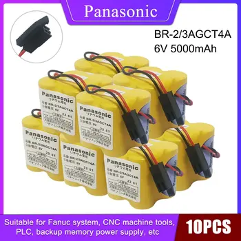 10PCS Nový Panasonic 6V Li-ion 5000mAh, Náhradní Baterie Pro FANUC BR-2/3AGCT4A PLC, CNC Akumulátoru 2 Vodič