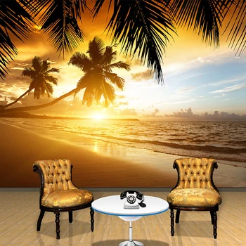 Jihovýchodní Asie Styl Krásný Západ Slunce, Pláž, Příroda Foto Nástěnné Malby, Tapety, Kavárna, Jídelna Theme Hotel Tapety Na Plochu