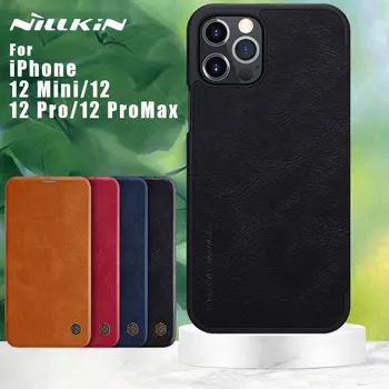 NILLKIN Qin Pouzdro pro Apple iPhone 12 Pro Max / 12 Pro / 12 Mini / 12 Případ PU Flip Kožené Pouzdro Slot pro Kartu Zadní Kryt Případech