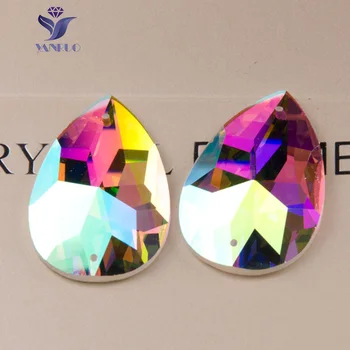 YANRUO 2154TH Všech Velikostí Drop Kamínky Gitter Crystal Šít Na Diamante Kameny Dekorativní Kameny, Krystaly pro vyšívání