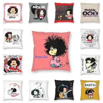 Cool Mafalda Em Portugues Bom Dia Hodit Polštář Dekorativní Doma Tisknout Quino Argentina Karikatura Polštář Kryt Obývací Pokoj