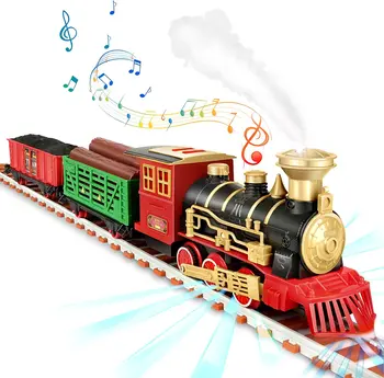 Světla A Zvuky Retro Parní Elektrické soupravy Železniční Tratě Hračky Vlak Dárky, Hračky Pro Děti, Narozeninové Party Dárek pro Děti
