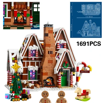 NOVÉ Kreativní Série Winter Village Gingerbread House Stavební Bloky Gingerbread Man Údaje Cihly Hračky Pro Děti Vánoční Dárek