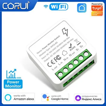 CORUI 16A Wifi Tuya Smart Switch Podpora 2 Způsob Ovládání, Časovač, Přepínač Bezdrátové Inteligentní Domácí Automatizace Pracuje S Alexa Google Domov
