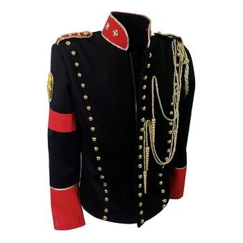 Černé Vojenské Bundy s Britským Punk svrchní oděv ve Stylu Michaela Jacksona