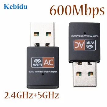 KEBIDU Bezdrátový USB WiFi Adaptér 600Mbps wi fi Antény PC Síťová Karta 2.4+5.8 Ghz Dual Band usb Lan Ethernet Přijímač 802.11 ac