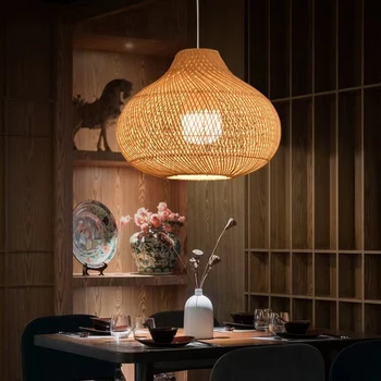 Ratanový nábytek ratanový lustr art Restaurace, Bar lustr Čínský bambus ratanový lustr zahradní styl obývací pokoj ložnice lampa