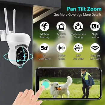 Yilot 1080P 5G Wi-fi IP Kamera Venkovní Dohled PTZ Kamery Barevné Noční Vidění Ai Lidské Detekci Zabezpečení, CCTV Mini Kamera
