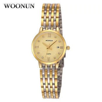 Módní Dámské Hodinky Luxusní Gold Crystal Hodinky Ženy z Nerezové Oceli Quartz Náramkové hodinky Dámské Hodinky horloges vrouwen