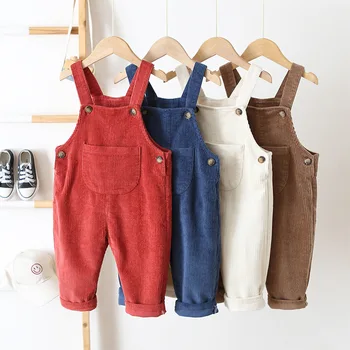 2023 Děti Nosit Oblečení Pro Chlapce A Dívky Na Podzim A Na Jaře Korejské Kalhoty Ins Manšestrové Kalhoty 1-3 Let Staré Děti Kombinézy