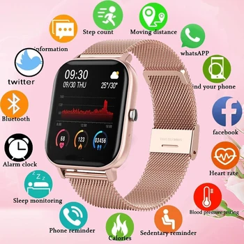 2022 Nové Chytré Hodinky Ženy Plné Touch Náramek Fitness Tracker, Krevní Tlak Pro Xiaomi Chytrý telefon PK GTS Smartwatch 2 Muži+Box