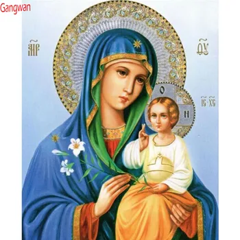Diamond Výšivky mozaika DIY Marie a Ježíše obraz Kamínky Vložené Plné Náměstí Diamond Obraz Náboženství Ikona Nálepky