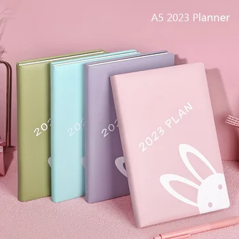 2023 Agenda, Plánovač, Poznámkový blok A5 Kawaii Roztomilé Tvrdý Povrch Králík Kalendářní Rok Notebooky A Deníky Papelería Kawaii cuadernos