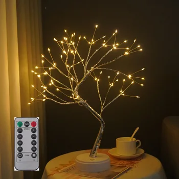 LED Noční Světlo Pearl Osvětlení Tabulka Řetězců Touch Strom Světlo Vnitřní Vánoční Strom, Lampa Svatební Ložnice Valentýna