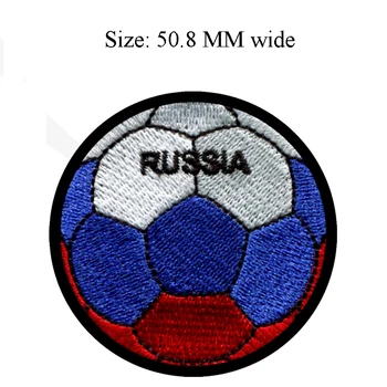 50,8 MM široký Rusko vlajka patch fotbal fotbalový míč doprava pro děti, náplasti/oblečení železa skvrny/železo na přenos