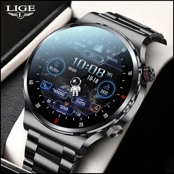LIGE Nové Volání Bluetooth Chytré hodinky, Muži Plné dotykové Obrazovky, Sportovní fitness hodinky Bluetooth je Vhodný Pro Android, ios Chytrý hodinky