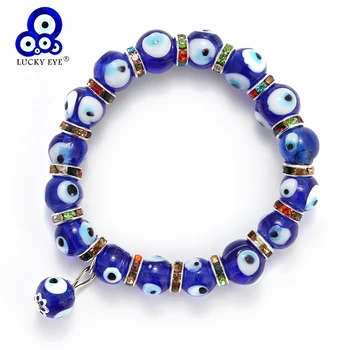 Štěstí, Skleněné Oko Zlé Oko Korálkový Náramek Modrý Stojan Náramek Náramek Pro Ženy Muži turecké Šperky EY6082