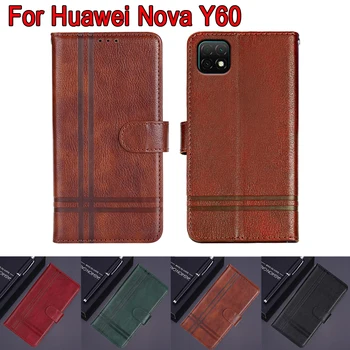 NovaY60 Nový Kryt Pro Huawei Nova Y60 Pouzdro Flip Stand Kožené Peněženky Telefon Protector Etui Shell Kniha Pro Huawei Wukong-L29A Případě
