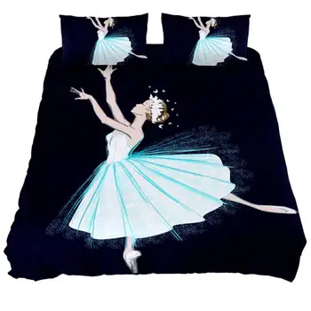 Docela Balet Dívky Peřinu Tančící Dívka Ložní prádlo Set King Queen Full Twin Single Size Soft Deka Kryt pro Dívky Ženy Děti
