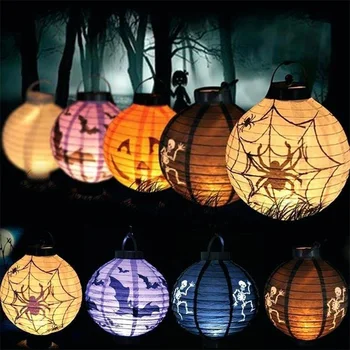 10palcový Dýně lucerna papír Halloween lucerny kreslený Bat lantern Halloween party dekor Funny hračky narozeninové party dekor
