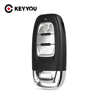 KEYYOU 3 Tlačítka Dálkového Klíč Shell Klíče od Auta Případě Pro AUDI A3 A4 A5 A6 A8 Q5 Quattro Q7 A6 A8 Smart Auto Klíče, Pouzdro Remte Klíč