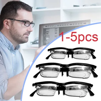 Dial Nastavitelné Brýle Variabilní Zaměření pro Počítače, Čtecí Vzdálenost Vision Brýle Unisex Variabilní Zaměření Černý Rám Brýle