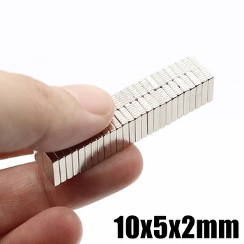 10/20/50/100ks 10x5x2 Neodym Magnet 10 mm x 5 mm x 2mm N35 NdFeB Blok Super Silný Silný Permanentní Magnetické imanes 10*5*2