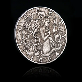 REPLIKA 1964 Kostra A Anděl Hobo Mince Kreativní Pamětní Mince Dekorace Mince Domácí Dekoraci