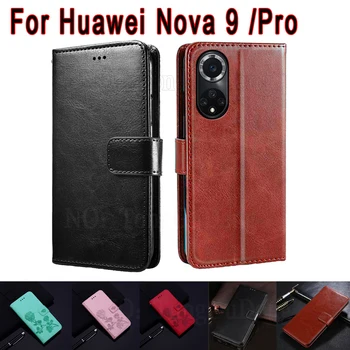 Nova9 Kryt Pro Huawei Nova 9 Pro RTE-AL00 Pouzdro Flip Stand Peněženka Kožené Telefon Ochr Kniha Pro Huawei Nova 9 NAM-AL00 Případě