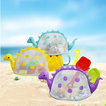 Dětské Mesh Shell Tašky Kreslené Dinosaura ve Tvaru Plážové Tašky Bazén Hračky Skladování Taška Plážové oblečení dětské Outdoorové Tašky