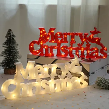 Veselé Vánoční Dopis Led Světlo Závěsná Vánoční Dekorace pro Domov Víla Světla Řetězec Svatební Vánoční Dovolenou Navidad Dekor