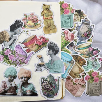 40pcs Vintage Lady Každodenní Život nálepka DIY scrapbooking, základní koláž deník šťastný, plán, dar, těsnění dekorace nálepka