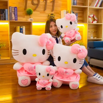Sanrio Rádi Roztomilé 25~55 cm Hello Kitty Plyšové Hračky, Film Kt Kočka, Panenky Měkké Plyšové Hello Kitty Vánoční Dárky Pro Děti, Zvířata, Hračky