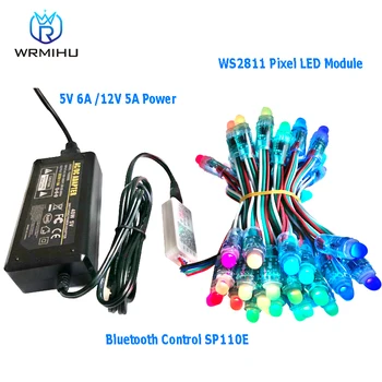 50ks/lot WS2811 IC Plně Barevný Pixel LED Modul Světlo Perforované Lampa IP67BluetoothControl, Vhodné pro Billboard Dekorace