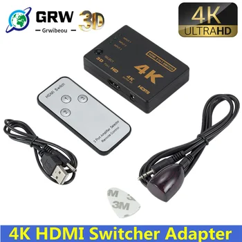 4K*2K 3D Mini 3 Port HDMI-kompatibilní Přepínač 1.4 b pro 4K Switcher Splitter 1080P 3 v 1 out Port Hub pro DVD HDTV Xbox PS3 PS4