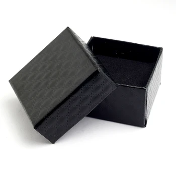 Yunkingdom Čtvercový tvar šperky, náušnice, prsteny, dárkové krabičky černé čtvercové krabičce luk případě