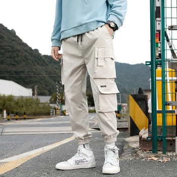 Streetwear Neformální Jogging Kalhoty Mužů Kapsy Cargo Kalhoty Japonské Pánské Harém Běžce Módní Hip Hop Dámské Tepláky Kalhoty