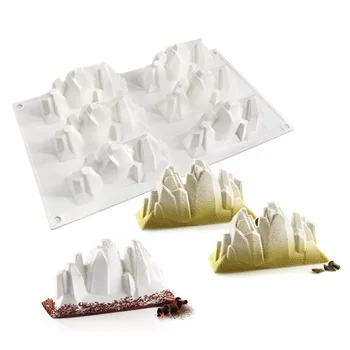 Sníh Horské Ledovce Dort Silikonové Formy DIY Crystal Epoxy Svíčka Formy Set Stůl a Příslušenství Kreativní Pečení zmrzlina Formy