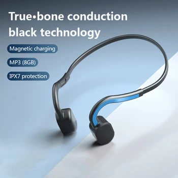HT2 Kostní Vedení Sluchátka IPX7 Vodotěsné Bezdrátové Sportovní Sluchátka Bluetooth Handsfree, MP3 s 8G Paměti Běží Headset