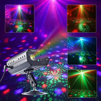 48 Vzorů Přenosný DJ Disco Party Světla, Zvuk Aktivován Fázi Laserové Světlo Led RGB Vzor Projektor Pro Domácí Vánoční