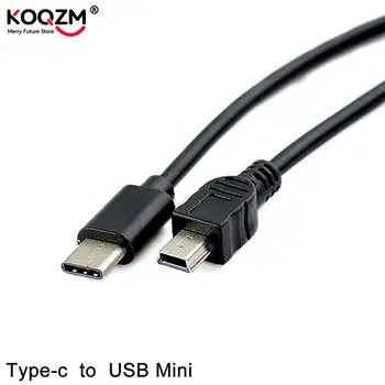 1ks USB 3.1 Typ C Samec Na Mini USB 5 Pin B Samec OTG Adaptér Plug Converter Vést Datový Kabel pro Macbook Mobilní 30cm