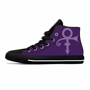 Zpěvák Prince Symbol Rogers Nelson Purple Rain Ležérní Látkové Boty High Top Lehký Prodyšný 3D Tisk Muži Ženy Tenisky