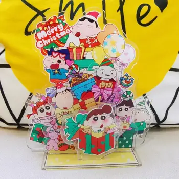 Kawaii Anime Periferní Pastelka ShinChan Desktop Ornament Akrylové Roztomilý Vánoční Cartoon Dekorace DIY Smontované Stát Dívka Dárek