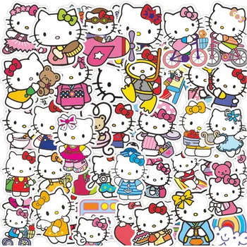 10/30/50ks Cartoon Hello Kitty Nálepka pro Děti, Dívky Kawaii Nepromokavé Obtisky Graffiti Scrapbooking Kufr, Pouzdro na Telefon, Notebook
