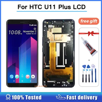 100% Testovány Pro HTC U11 Plus LCD Displej Dotykový Displej Digitizer Shromáždění Náhradní Díly s rámem Pro HTC U11Plus LCD Displej