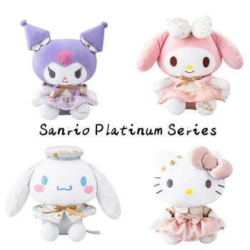 Sanrio Hello Kitty, Kuromi Melodie Cinnamoroll Platinum Série Plyšová Hračka Měkké Plněné Panenky Plushie Hračka Pro Děti Dárek K Narozeninám